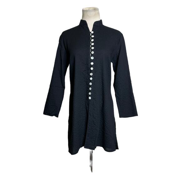 Kemble Palm Beach Black Classic Tunic Blouse size M - Picture 10 of 13